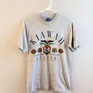 90s Kiawah Island grey cotton tee, made in the USA, single stitch #graphictee